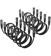 Novazylum XLR Cables 1.5 Ft 10 Packs - Male to Female Microphone Cable with 3-Pin Balanced Shield...