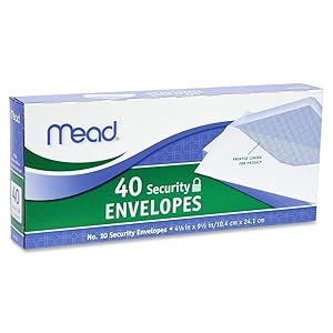 Mead, security envelopes, #10 envelopes