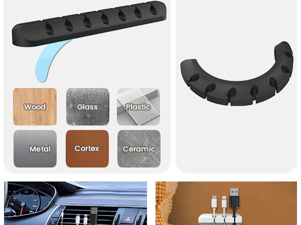 Cable Clips Cord Holders Cable Organizer Self Adhesive Cord Keeper for Desktop Organizing USB Cable