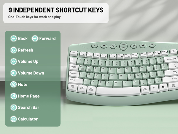 Ergonomic wireless keyboard and mouse 9