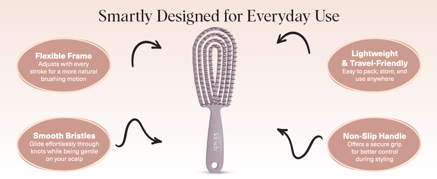 Flexible Hair Brush for Women and Men Adults & Kids Ulta-Smooth Bristles for Wet or Dry Strands