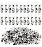 Happy Trees 150pc Metal Badge Clips with Strap Clear ID Strap Clip Adapter
