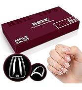 BETE Short Coffin Nail Tips, 224Pcs 16 Sizes, Clear Acrylic Full Cover False Nails, Pre-Shaped, S...
