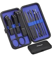 Glamne Manicure Set Nail Clippers Kit Professional Stainless Steel Nail Care Tools with Leather T...