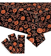 XtraLarge, Halloween Table Cloth with Pumpkin - 54x108 Inch, Pack of 3 | Halloween Pumpkin Tablec...