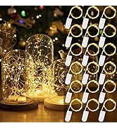 HXWEIYE 18 Pack Fairy Lights Battery Operated, 7ft 20LED Warm White Led Mini String Lights Mason ...