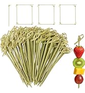 1000PCS Bulk Cocktail Picks, 4.7 IN Handmade Natural Bamboo Knot Skewers | Fancy Toothpicks for A...