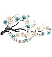 DEIGEHJRE 3D Ginkgo Tree Leaf Metal Wall Art, Modern Luxury Metal Wall Nature Art Decor, Metal Wa...