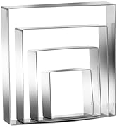 Square cookie cutters ANCKNE Stainless Steel Rectangle Biscuit Molds Square Pastry Molds Fondant ...