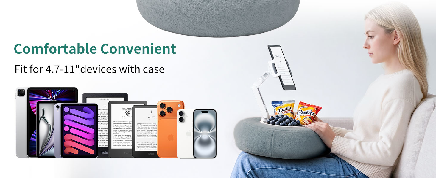 tablet holder + stand + pillow