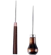 2Pcs Awl Scratch Awl Wooden Handle Pin Stamping Tool for Leather Craft Cloth Design,Sewing Tools,...