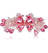 Sankuwen Luxury Butterfly Hair Barrettes Crystal Hair Clip Sparkly Metal Snap Hair Clip for Women...