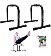 PULLUP & DIP Fitness Parallettes, Medium Parallette Bars For Calisthenics & Gymnastics, Handstand...