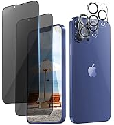 ORIbox Privacy Glass Screen Protector for iPhone 13 Pro Max, 2 Packs Anti-Scratch Anty-Spy Temper...