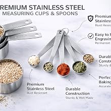 measuring cups and sppons