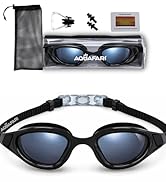AQUAFARI Polarized Adult Swimming Goggles | Anti-Fog Leak-Resistant Swim Goggles for Men & Women ...