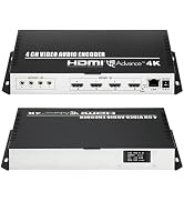 ORIVISION 4 Channel 4K H.265 264 MJPEG HDMI Video Encoder with Screen, Max 16 Streams Output, Ext...