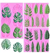 ZiXiang Tropical Leaf Silicone Mold Fern Leaves Fondant Mold Monstera Leafage Turtle Leaf Chocola...