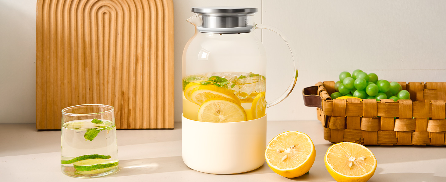 Glass Pitcher with Silicone Non-slip Base