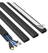 Delamu Black Cord Hider, 56.7in Black Cable Hider, Cord Covers for Wires on Wall, Wire Hider Wire...