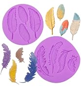 Feather Silicone Molds Peacock Feather Chocolate Fondant Molds for Cake Decoration Candy Cupcake ...