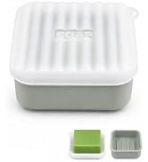 OTHIX Square Silicone Leakproof Travel Soap Case, Bar Soap Holder Container with Translucent Lid ...