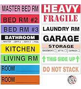 Tag-A-Room Moving Labels Color Coded (800 Count), 3-4 Bedroom Home Pack, Moving Supplies