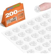 200 PCS Rubber Bumpers, Circular Dots Shaped Self Adhesive Pads, Sound Dampening Clear Cabinet Do...