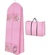 MISSLO Portable Wedding Dress Garment Bag with Bride Tote Bag 8'' Gusseted Dress Bags for Gowns L...