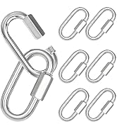 8PCS 2.36 Inches Sliver Quick Links, M6 Screw Chain Links Heavy Duty Chain Links, 1/4" Galvanized...