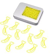 Haowuliao 60 Yellow Banana Paper Clips Bookmarks, Gift for Banana Lovers, Fruit Shop Owners