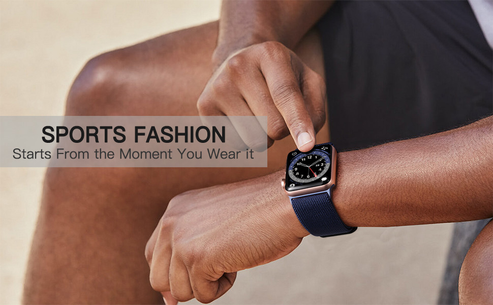 Apple Nylon band compatible with iwatch series 6 5 4 3 2 1 SE Adjustable Stretchy Elastic Solo Loop
