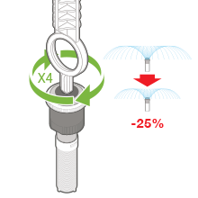 nozzle, sprinkler, arc, radius, adjustment, rotor cap, guide, illustration, wrench, tool