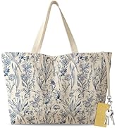 Miss Adola Large Tote Bag for Women - Aesthetic Cute Big Canvas Bags with Zipper Cotton Shoulder ...