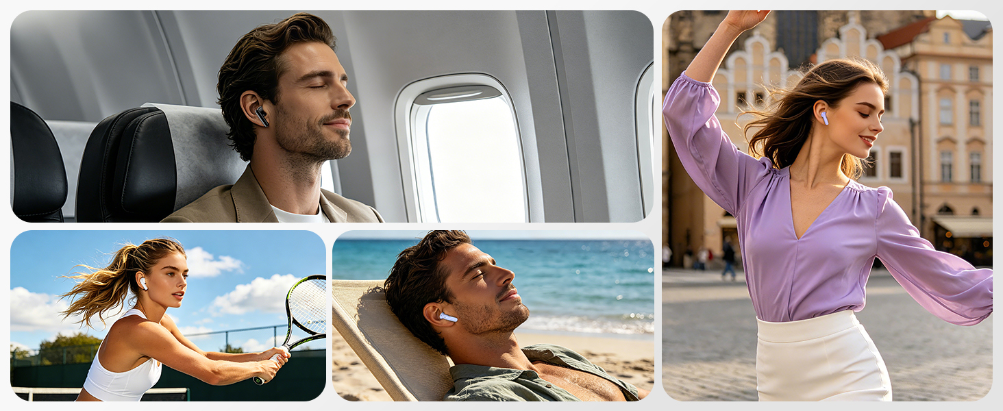Versatile earbuds for sports, workout, office work, commuting, and daily use.