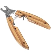 Mikikit Stainless Steel PET Nail Clipper Wooden Handle Ergonomic Dog Cat Nail Trimmer for Small A...