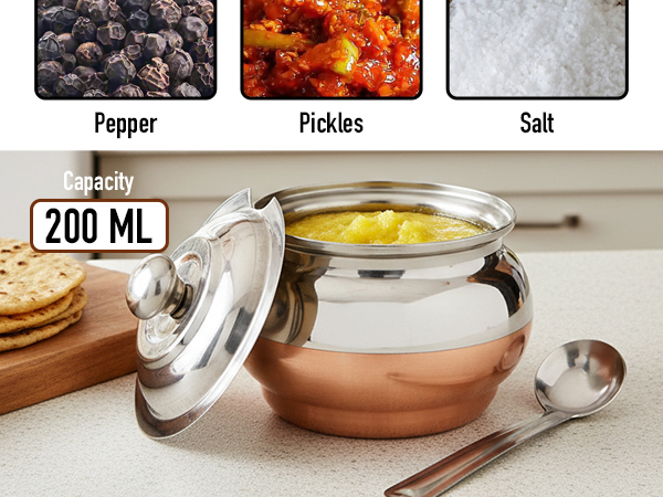 small sugar bowl with lid ghee pot stainless steel oil container indian cookware sugar dispenser