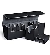 UAONO Card Deck Box with Dice Tray for MTG, 5 in 1 Card Deck Case Holds 800+ Unsleeved Cards, Str...