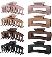 TOCESS 8 Pack Large Claw Clips for Thick Hair – 4.3 Inch Neutral Matte Big Hair Claw Clips for Wo...