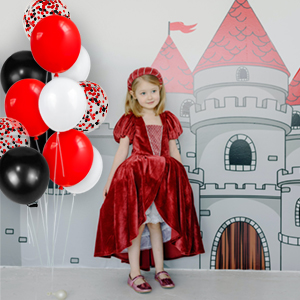 black white red balloons for kids birthday