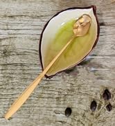 Coffee Spoon and Rest for Coffee Bar, Ice Cracks Leaf Small Spoon Rest for Coffee Station, Tea Sp...