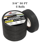 RED WOLF Wiring Harness Tape High Temp Wire Cable Loom Self-Adhesive Fabric Tape for Electrical A...