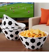Bensbl 4Pcs Soccer Snack Bowls Melamine Football Party Serving Dishes Reusable Durable Snack Tray...