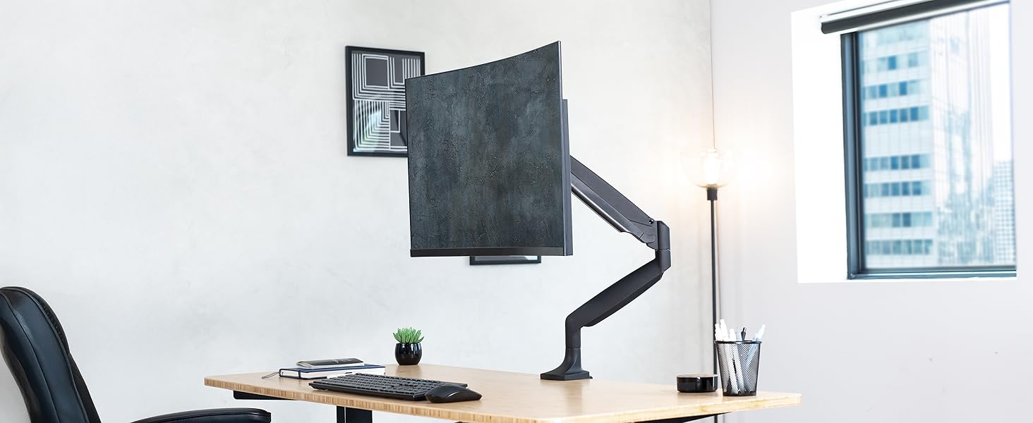 Pneumatic Single Monitor Desk Mount