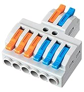 GKEEMARS 10 Pcs Lever Wire Connectors, Quick Wiring Cable Connector Push-in Conductor Terminal Bl...