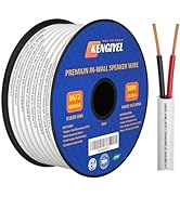 KENGIYEL 16/2 Speaker Wire (50 Feet) 16AWG Gauge in Wall Audio Speaker Wire, Fire Safety CL2 CL3 ...