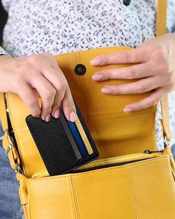 black card holder women card organizer wallet women small id wallet