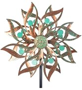 Viveta Metal Wind Spinners Outdoor,Vintage Kinetic Wind Spinner Garden Pinwheels with Metal Stake...