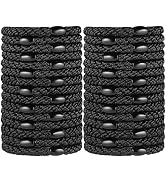 Black Hair Ties, Funtopia 30 Pcs Elastic Hair Ties for Women Girls, No Metal No Slip Hair Bands B...