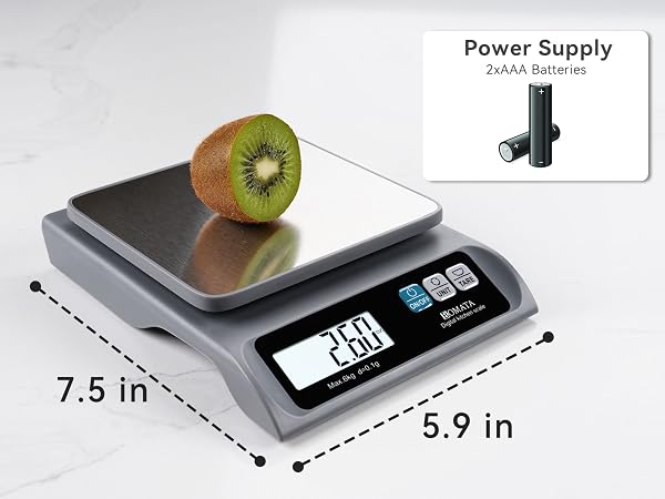 BOMATA 0.1g Food Scale, 13lb Digital Kitchen Scale with Removable Stainless Steel Pan